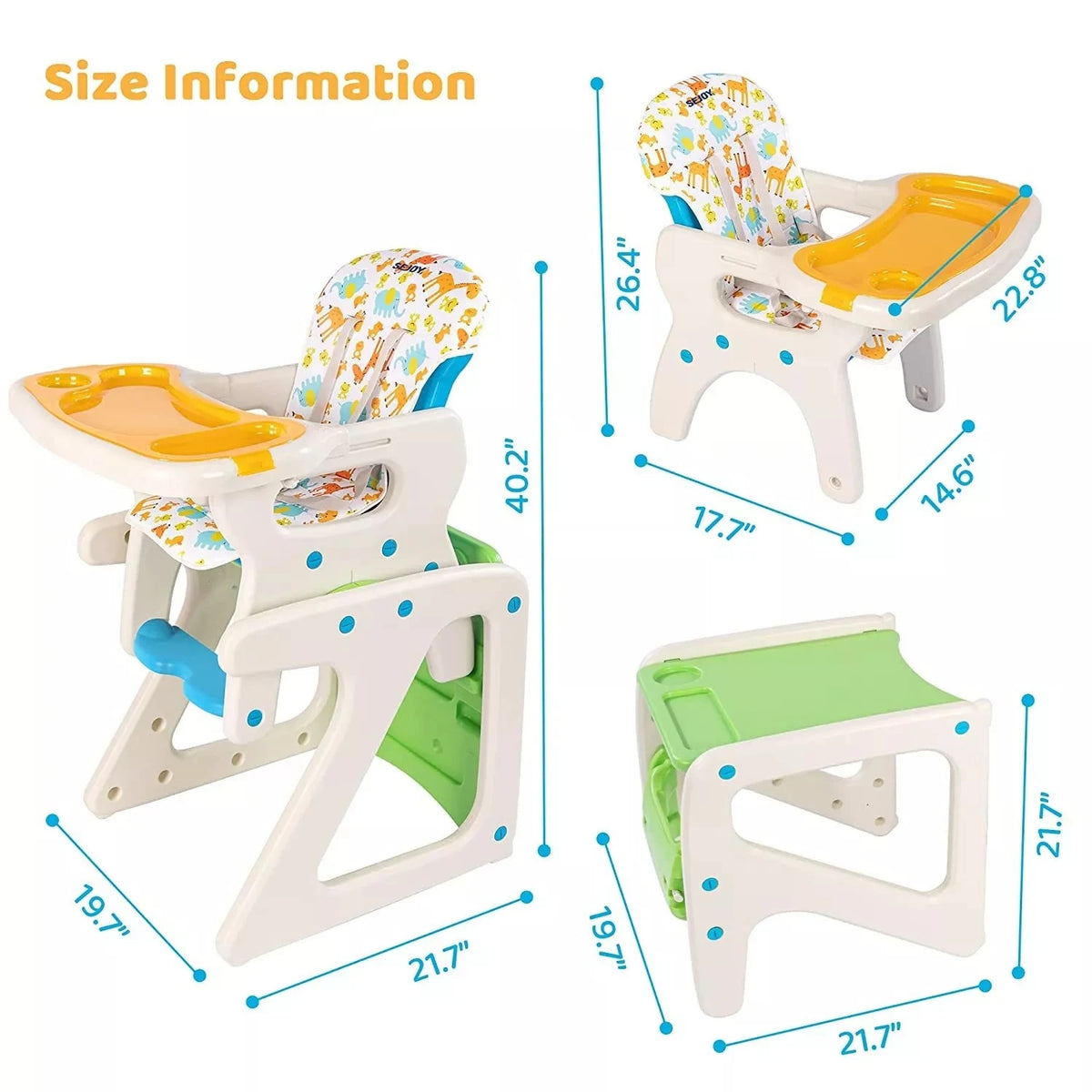 Infant-to-Toddler 3-in-1 Highchair Booster & Toddler Table Set
