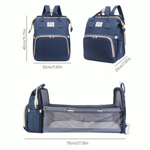 Large Capacity Multifunctional Foldable Diaper Bag with Changing Station.