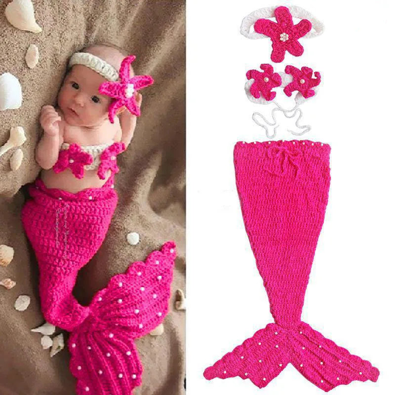 AquaBelle™ Baby Girl Mermaid Photo Prop Set