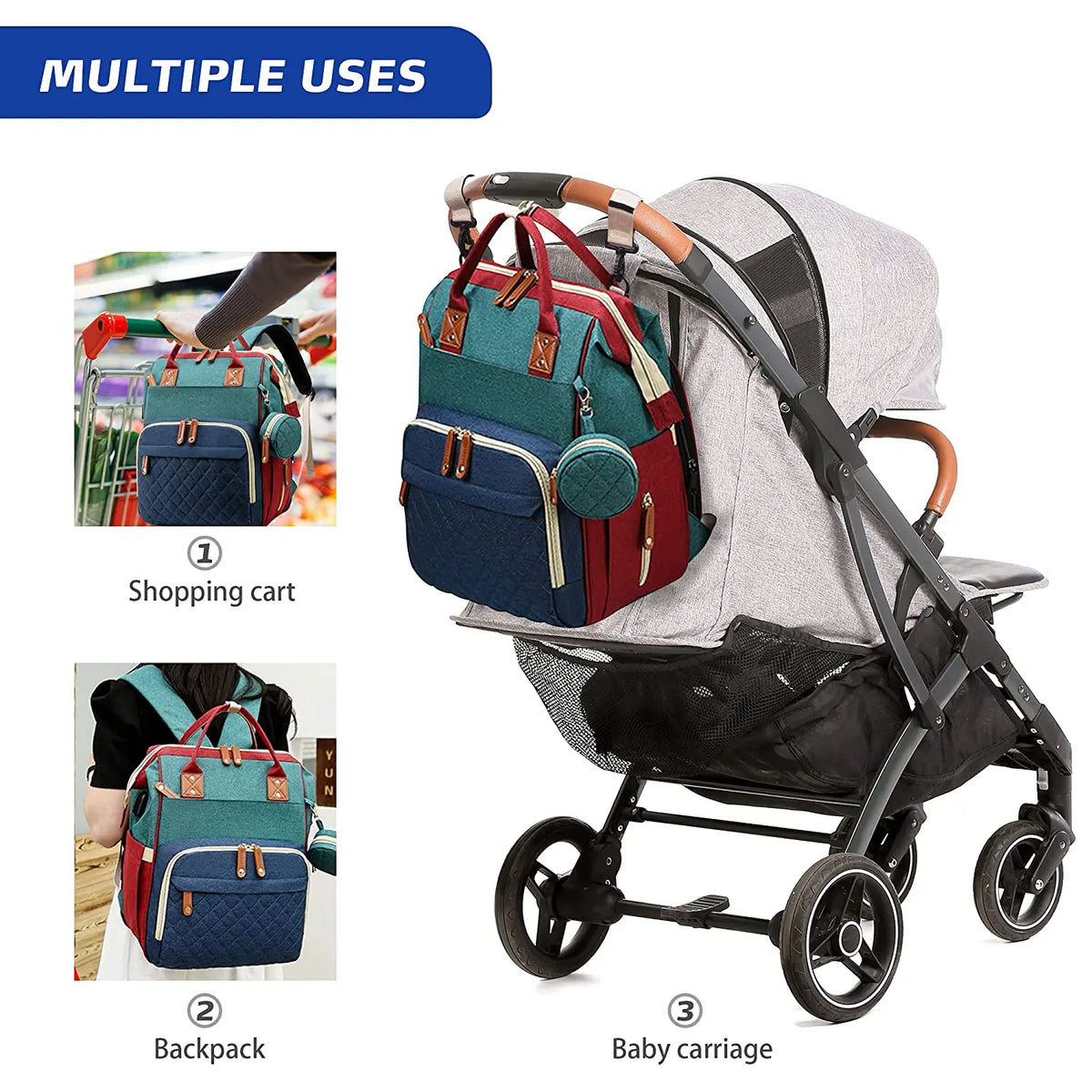 NestVoyage™ 3-in-1 Diaper Bag & Travel Bassinet