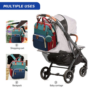 Large Waterproof Diaper Bag Backpack with Portable Changing Station & USB Charging Port