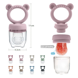 Silicone Baby Fruit Feeder & Teether with Cover - Fresh Food Pacifier for Newborns.