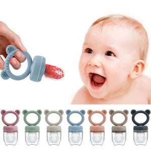 Silicone Baby Fruit Feeder & Teether with Cover - Fresh Food Pacifier for Newborns.