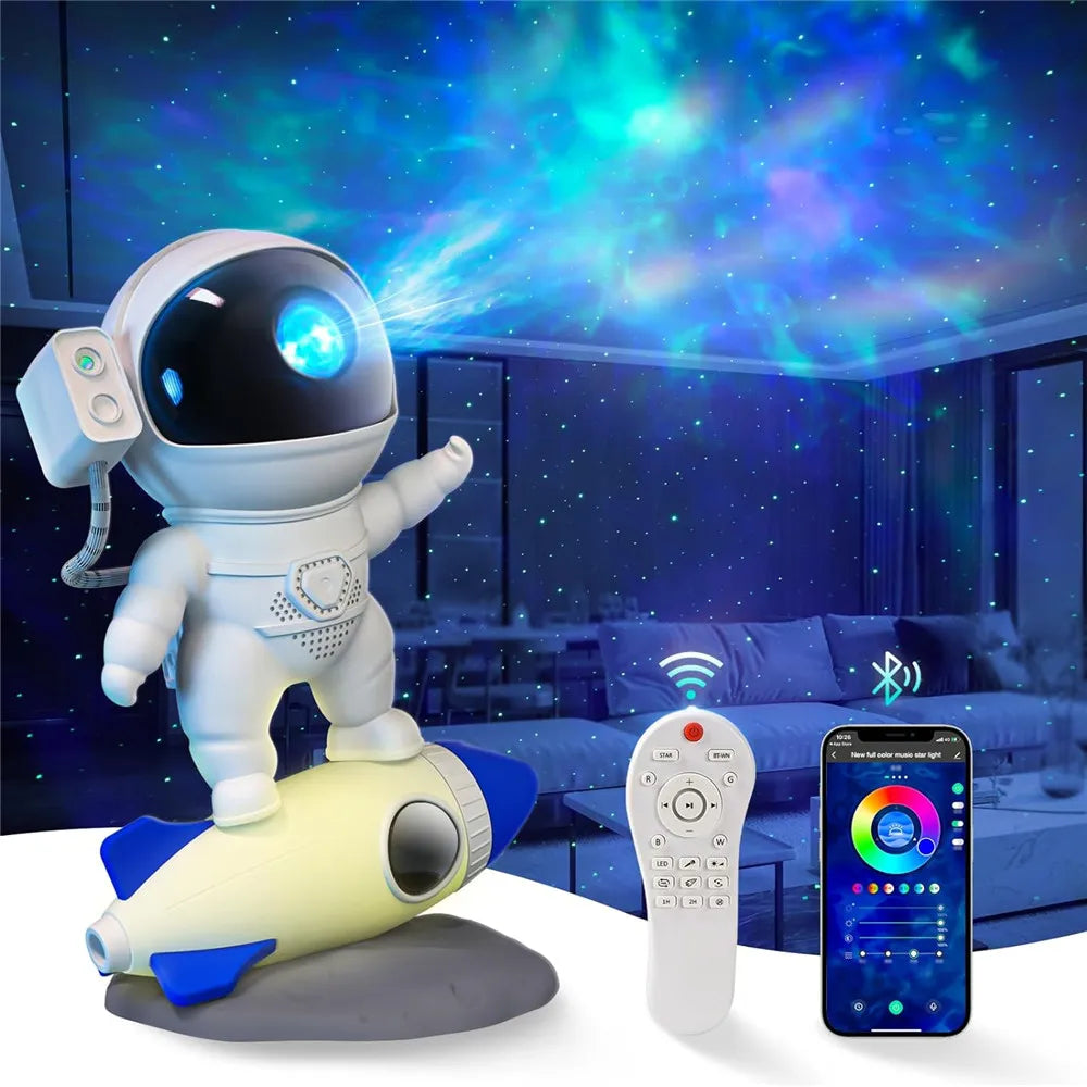 Kids Galactic Explorer 360° Sky Projector - Astronaut Rocket Night Light.