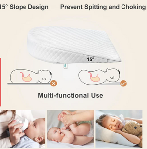 Crib Baby Wedge Pillow with Removable Cover, Anti Acid Reflux Pillow for Infant