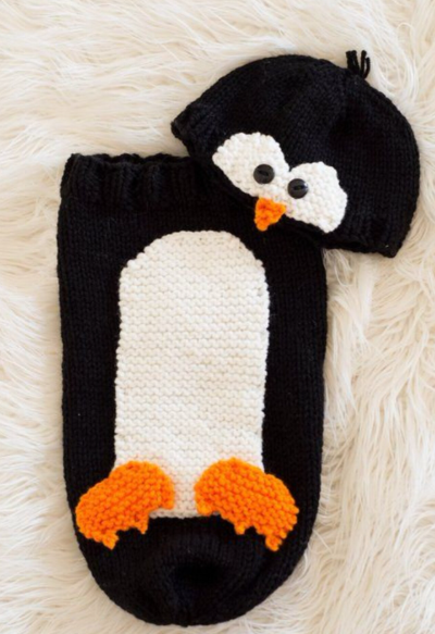 Crochet Baby Penguin Cocoon