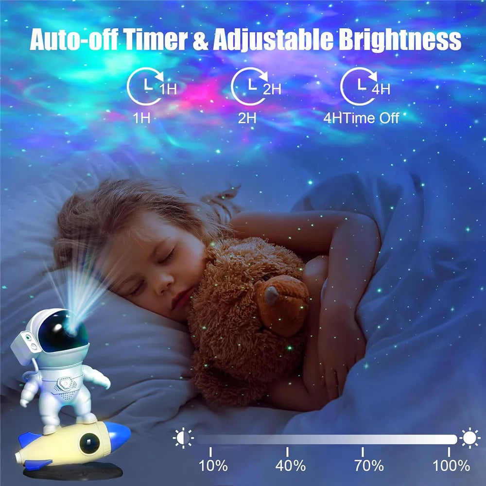 Kids Galactic Explorer 360° Sky Projector - Astronaut Rocket Night Light.