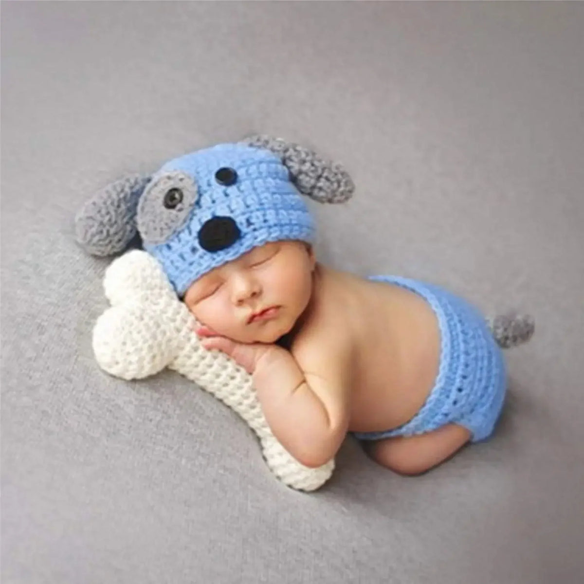 CuddleBuddy™ Baby Puppy Crochet Hat & Outfit