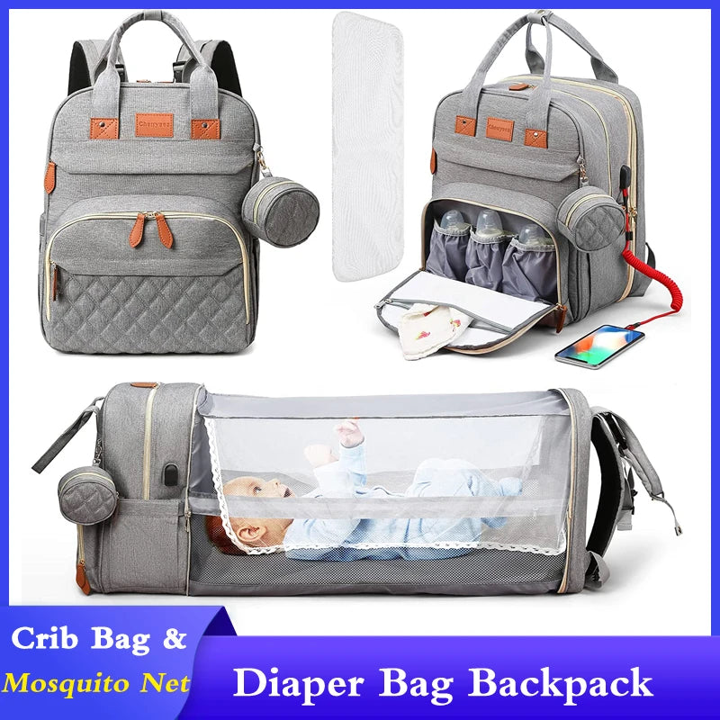 NestVoyage™ 3-in-1 Diaper Bag & Travel Bassinet