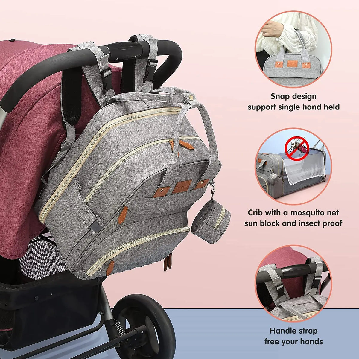 NestVoyage™ 3-in-1 Diaper Bag & Travel Bassinet