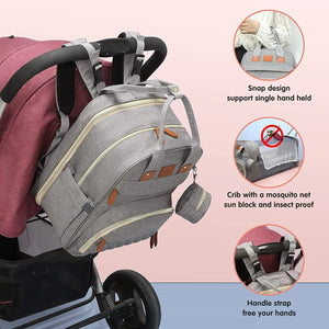 Large Waterproof Diaper Bag Backpack with Portable Changing Station & USB Charging Port