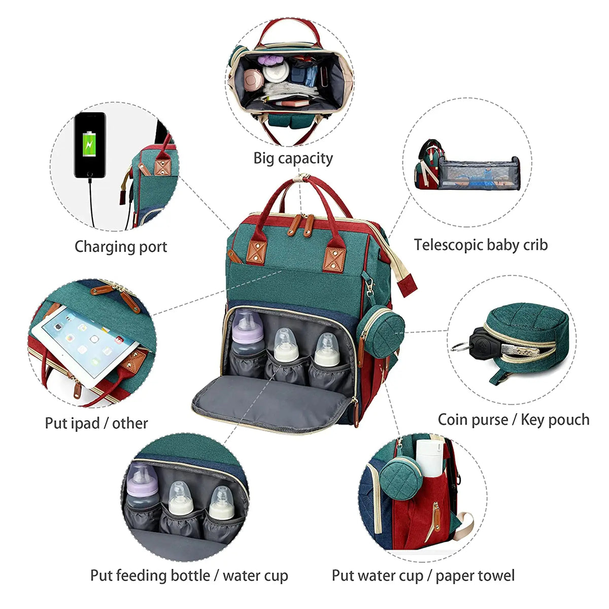NestVoyage™ 3-in-1 Diaper Bag & Travel Bassinet