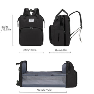 Large Capacity Multifunctional Foldable Diaper Bag with Changing Station.