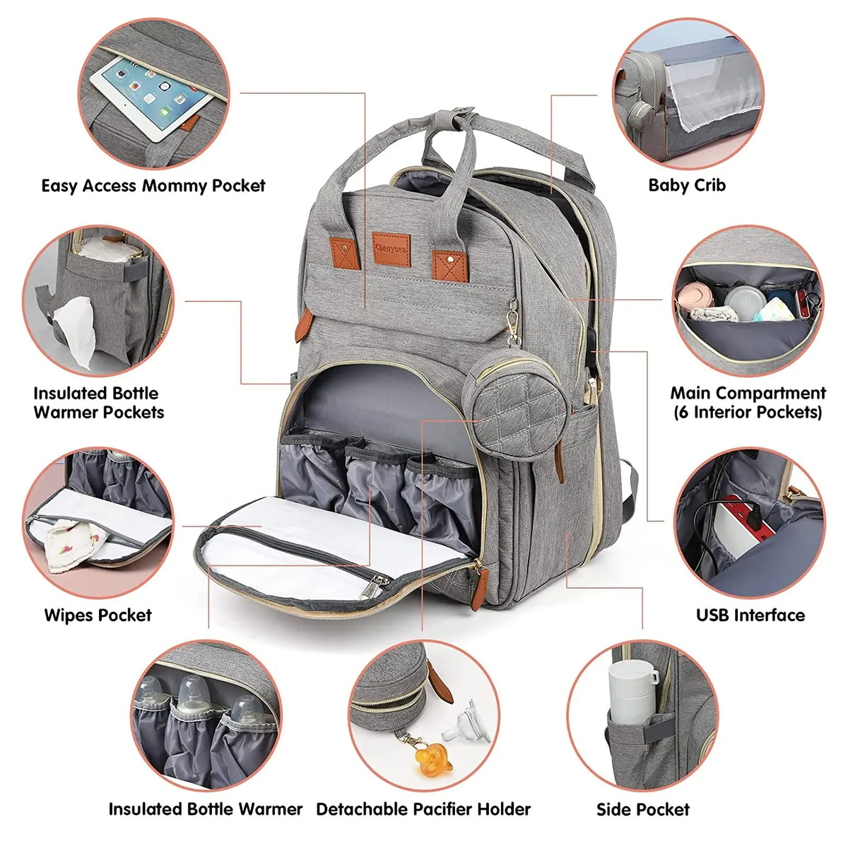 NestVoyage™ 3-in-1 Diaper Bag & Travel Bassinet