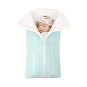 Cozy Wool Knit Baby Sleeping Bag Blanket