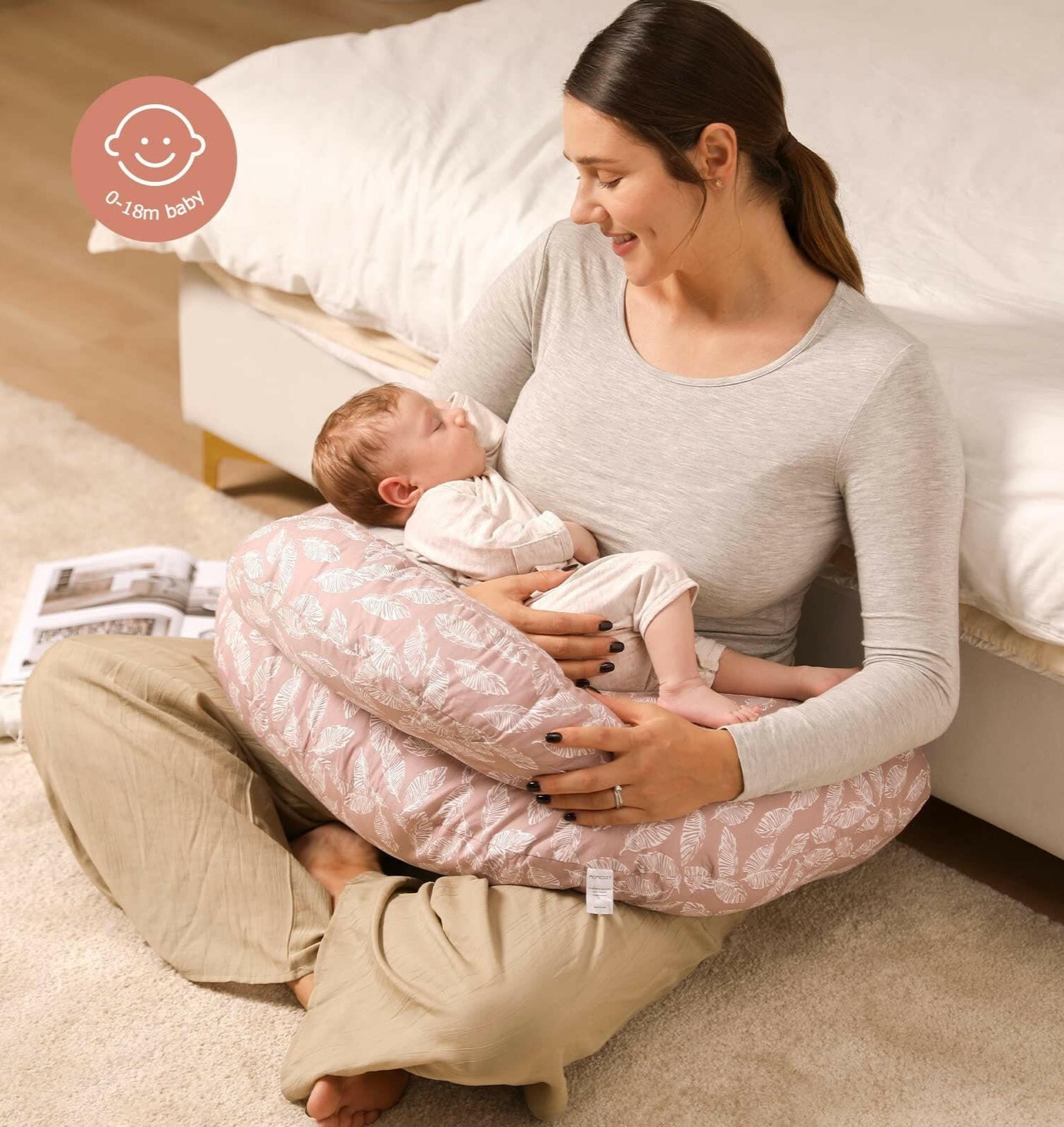 Multifunctional Breastfeeding Pillow with Removable Cover - Baby Nursing Support Pillow.