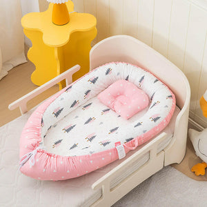 Portable Baby Lounger Nest with Head Pillow.