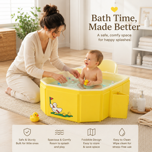 SplashNest™ Premium Foldable Baby Bathtub for Infants & Toddlers