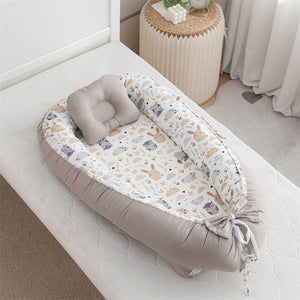 Portable Baby Lounger Nest with Head Pillow.