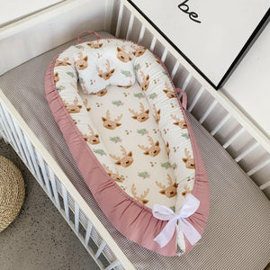 Portable Baby Lounger Nest with Head Pillow.